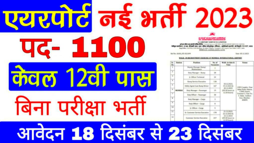 Airport Service Limited Bharti 2023